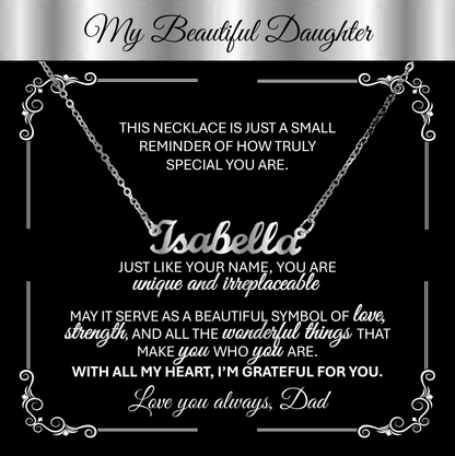 Personalized Silver Name Necklace Gift 🎁 - With Message Card from Dad - TheBestGiftPlace