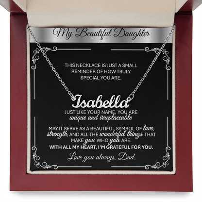 Personalized Silver Name Necklace Gift 🎁 - With Message Card from Dad - TheBestGiftPlace