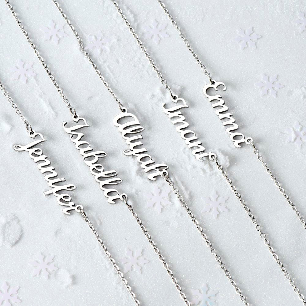 Personalized Silver Name Necklace Gift 🎁 - With Message Card from Mom - TheBestGiftPlace