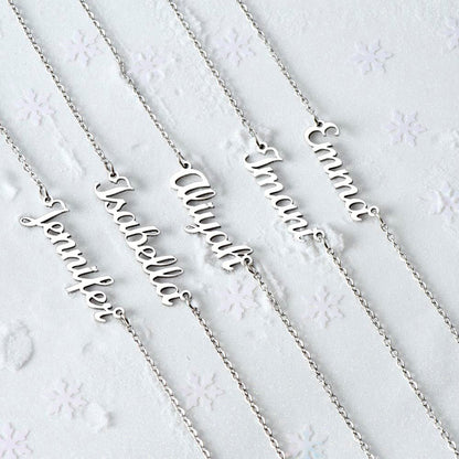 Personalized Silver Name Necklace Gift 🎁 - With Message Card from Mom - TheBestGiftPlace