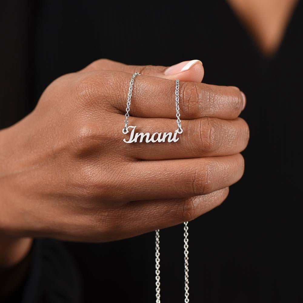 Personalized Silver Name Necklace Gift 🎁 - With Message Card from Mom - TheBestGiftPlace