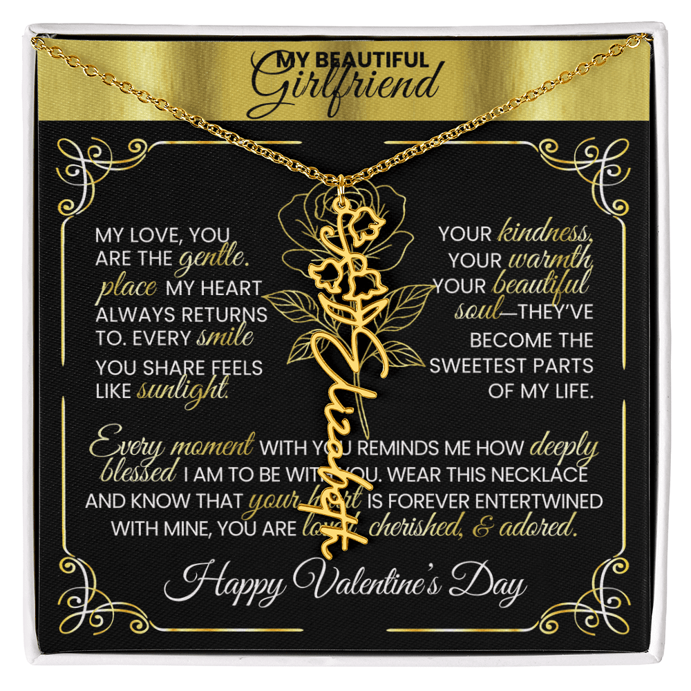 Say "Happy Valentine's Day" with Her Birth Month Flower and Name - TheBestGiftPlace