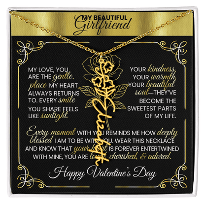 Say "Happy Valentine's Day" with Her Birth Month Flower and Name - TheBestGiftPlace