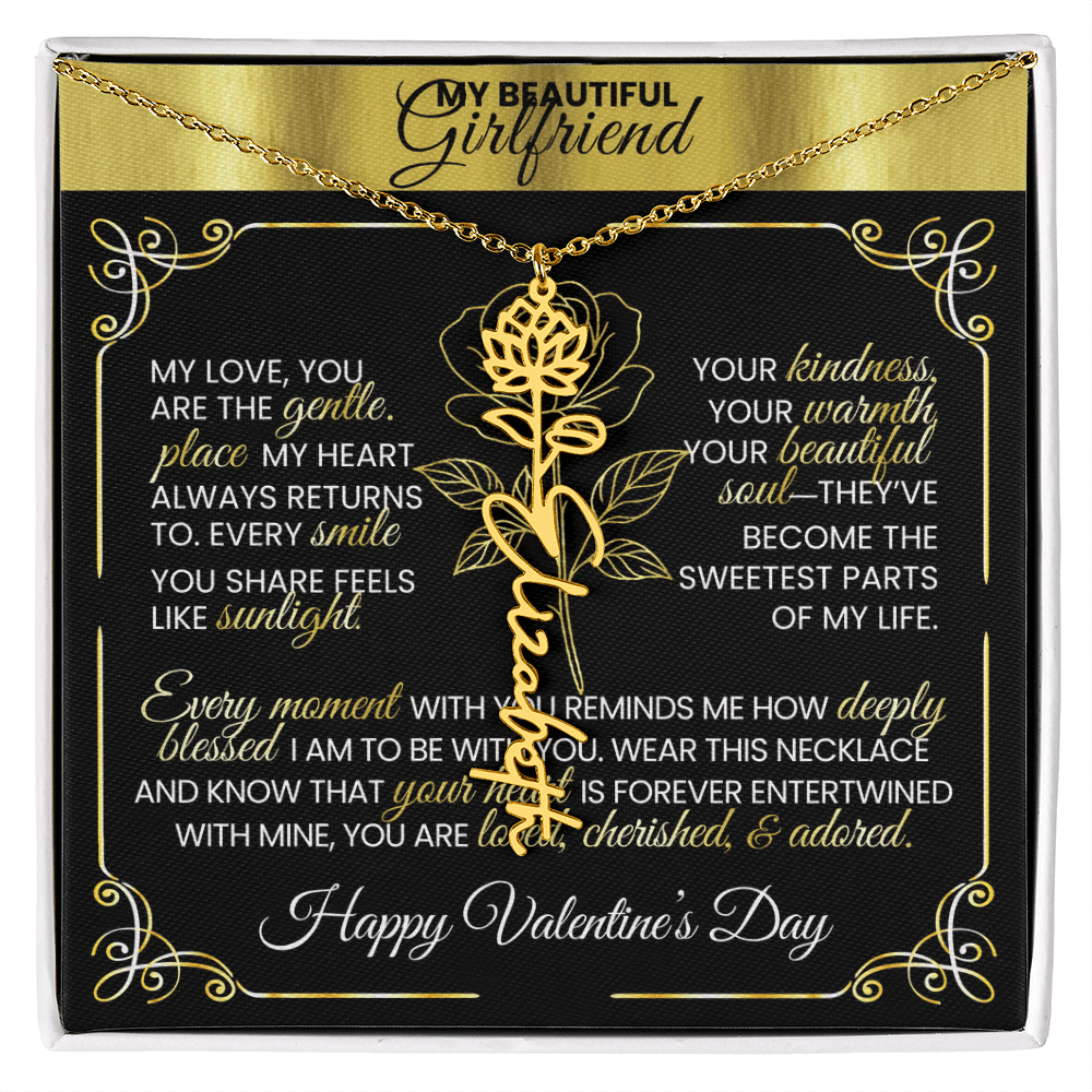 Say "Happy Valentine's Day" with Her Birth Month Flower and Name - TheBestGiftPlace