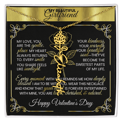 Say "Happy Valentine's Day" with Her Birth Month Flower and Name - TheBestGiftPlace
