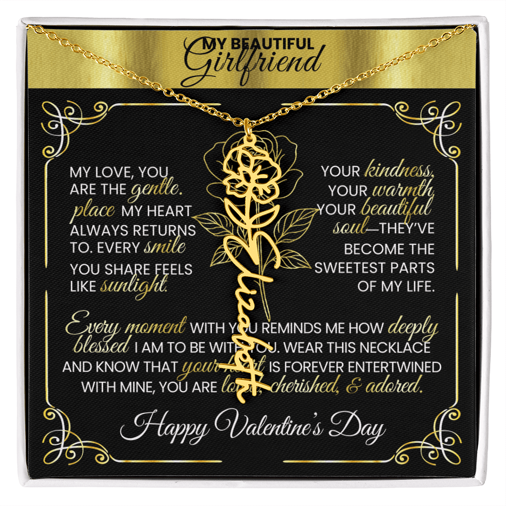 Say "Happy Valentine's Day" with Her Birth Month Flower and Name - TheBestGiftPlace