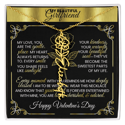 Say "Happy Valentine's Day" with Her Birth Month Flower and Name - TheBestGiftPlace