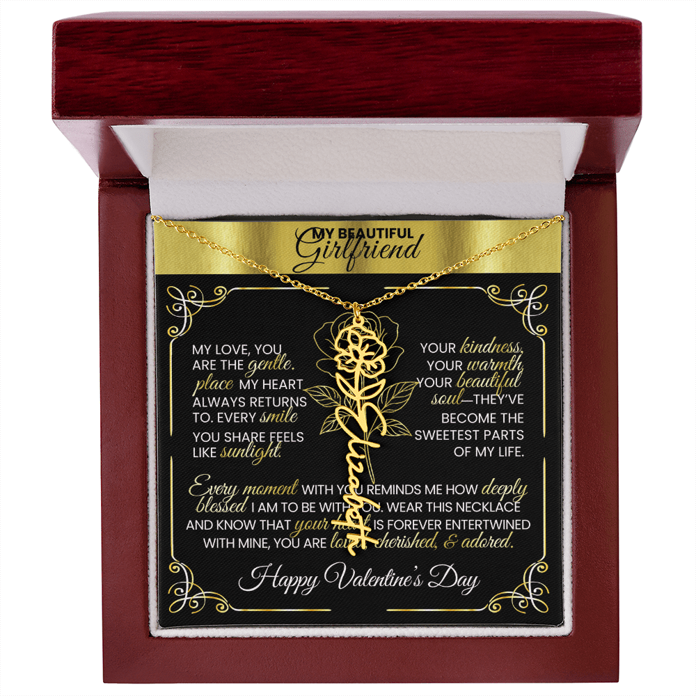 Say "Happy Valentine's Day" with Her Birth Month Flower and Name - TheBestGiftPlace