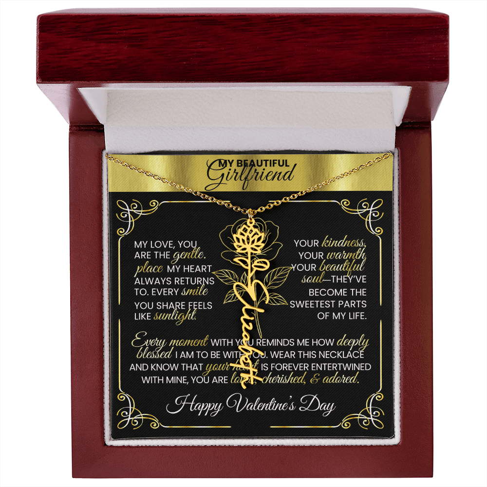Say "Happy Valentine's Day" with Her Birth Month Flower and Name - TheBestGiftPlace