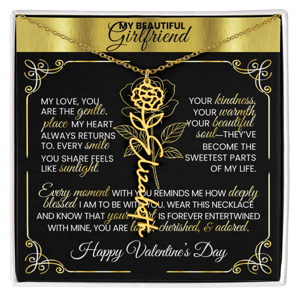 Say "Happy Valentine's Day" with Her Birth Month Flower and Name - TheBestGiftPlace