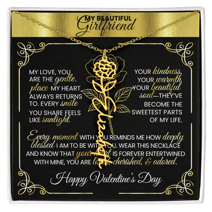Say "Happy Valentine's Day" with Her Birth Month Flower and Name - TheBestGiftPlace