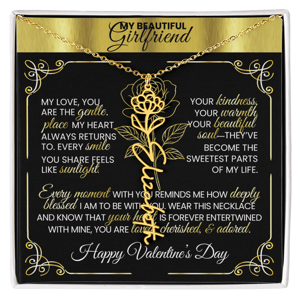 Say "Happy Valentine's Day" with Her Birth Month Flower and Name - TheBestGiftPlace