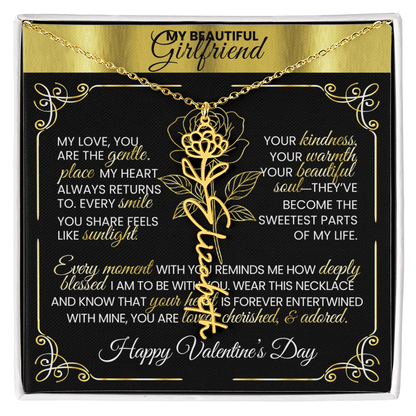 Say "Happy Valentine's Day" with Her Birth Month Flower and Name - TheBestGiftPlace