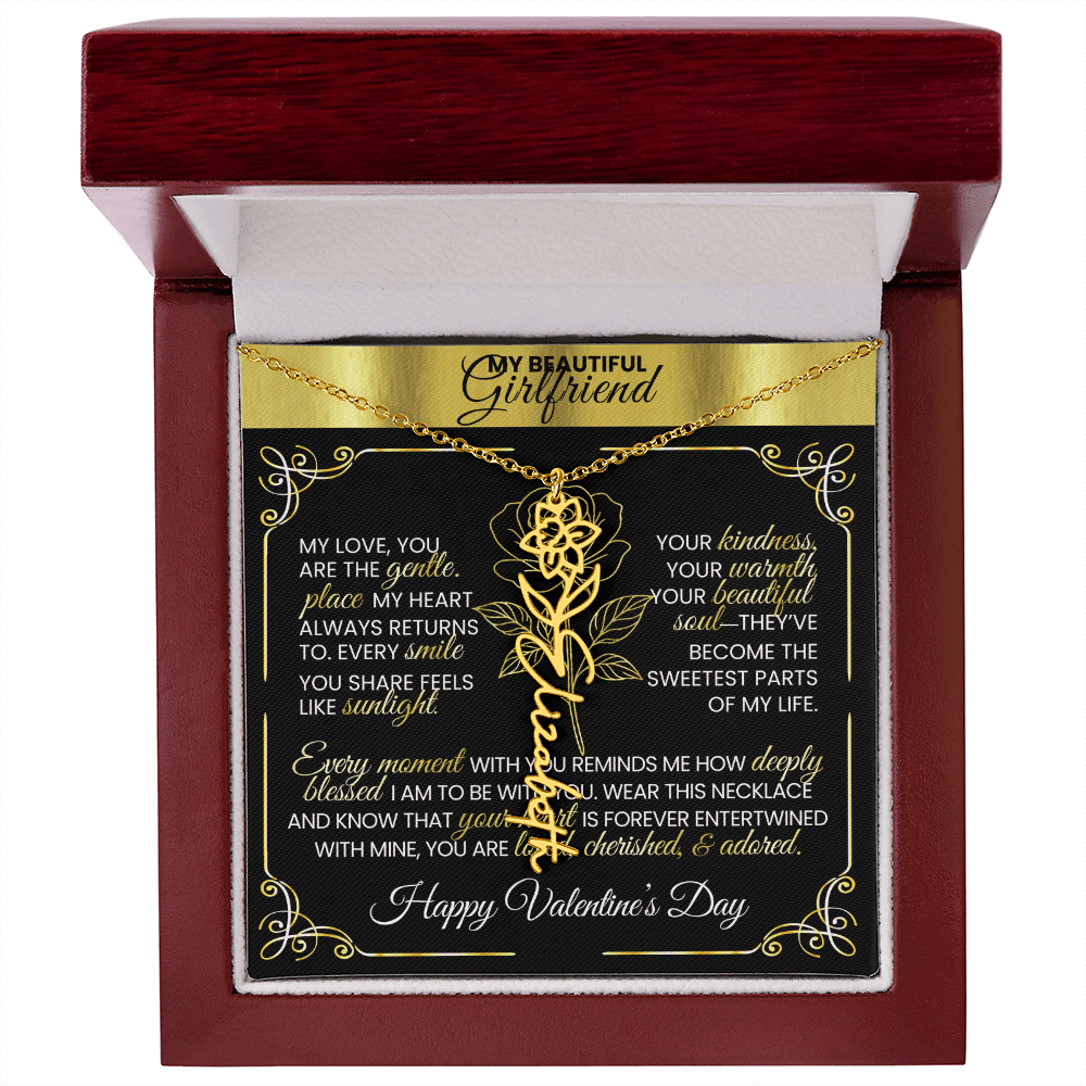 Say "Happy Valentine's Day" with Her Birth Month Flower and Name - TheBestGiftPlace