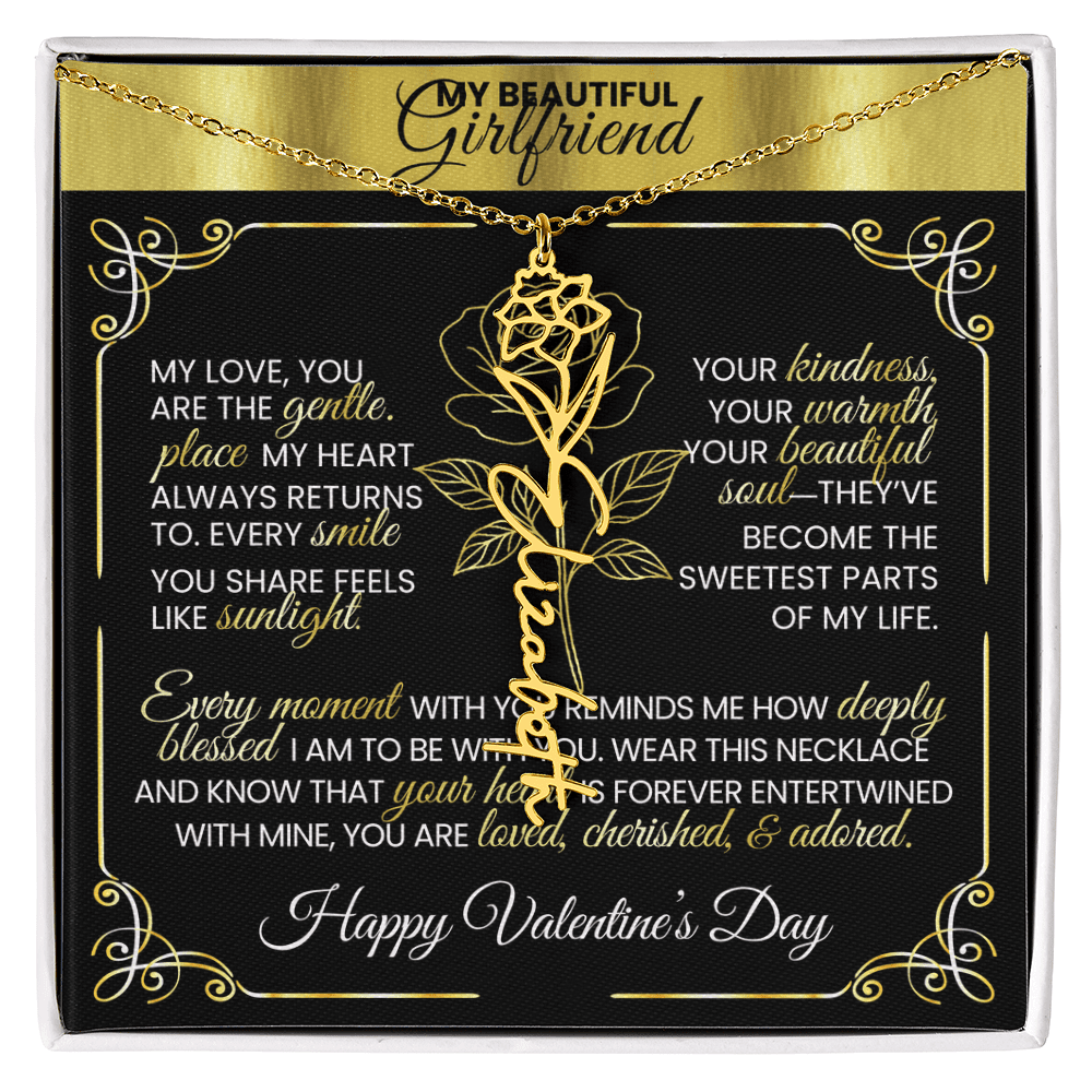 Say "Happy Valentine's Day" with Her Birth Month Flower and Name - TheBestGiftPlace