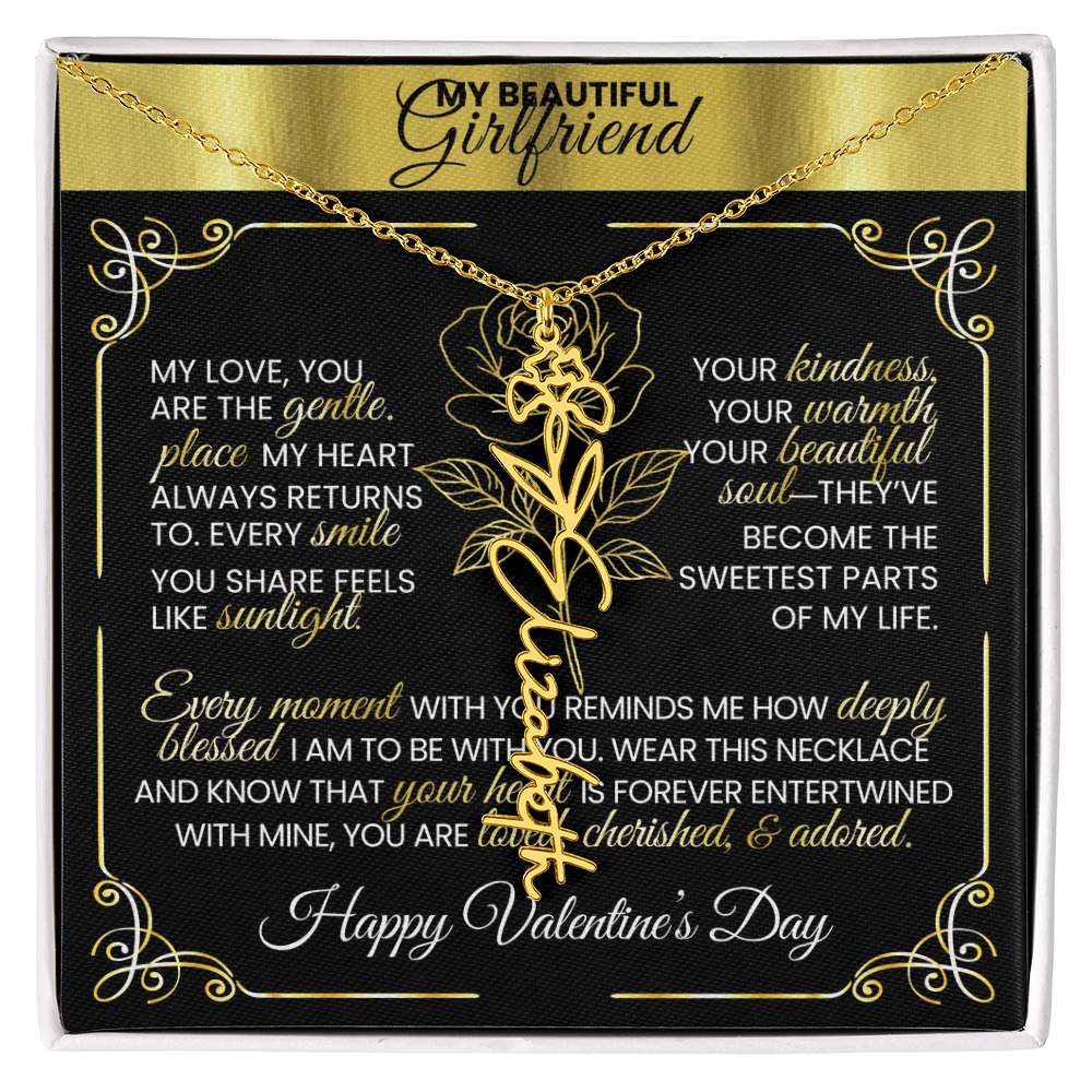 Say "Happy Valentine's Day" with Her Birth Month Flower and Name - TheBestGiftPlace