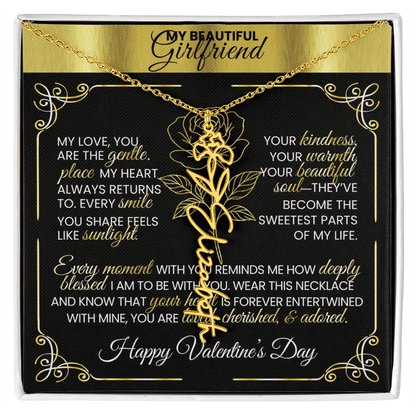 Say "Happy Valentine's Day" with Her Birth Month Flower and Name - TheBestGiftPlace