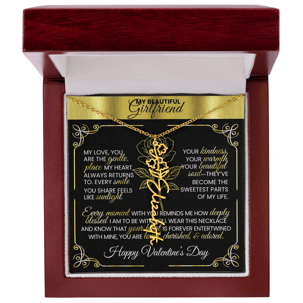 Say "Happy Valentine's Day" with Her Birth Month Flower and Name - TheBestGiftPlace