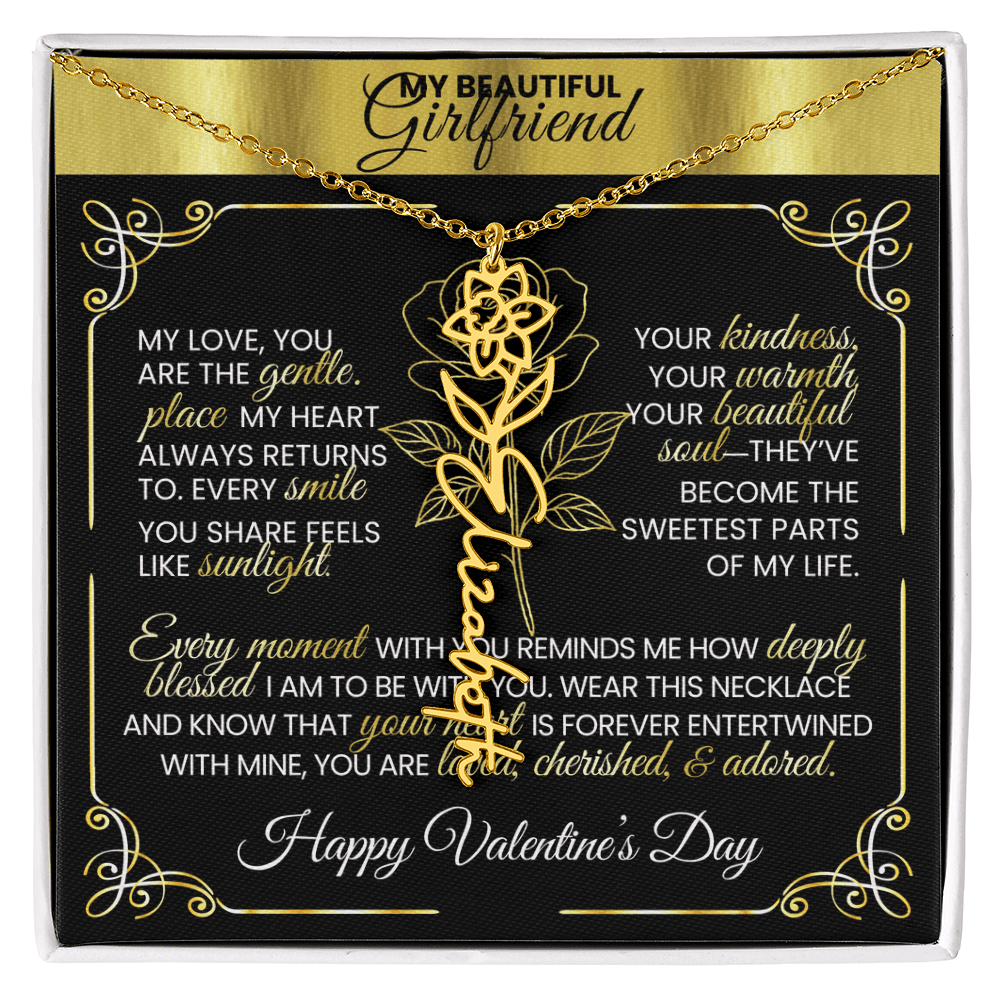 Say "Happy Valentine's Day" with Her Birth Month Flower and Name - TheBestGiftPlace