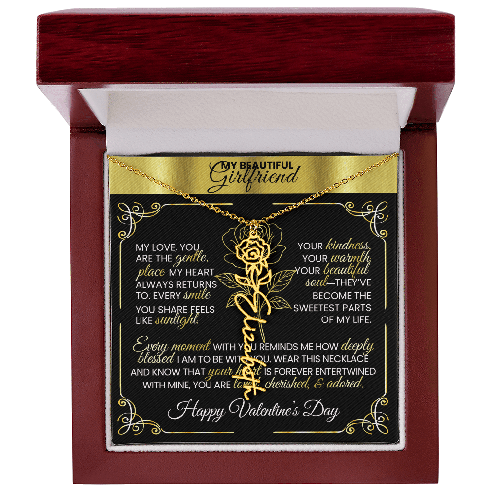 Say "Happy Valentine's Day" with Her Birth Month Flower and Name - TheBestGiftPlace