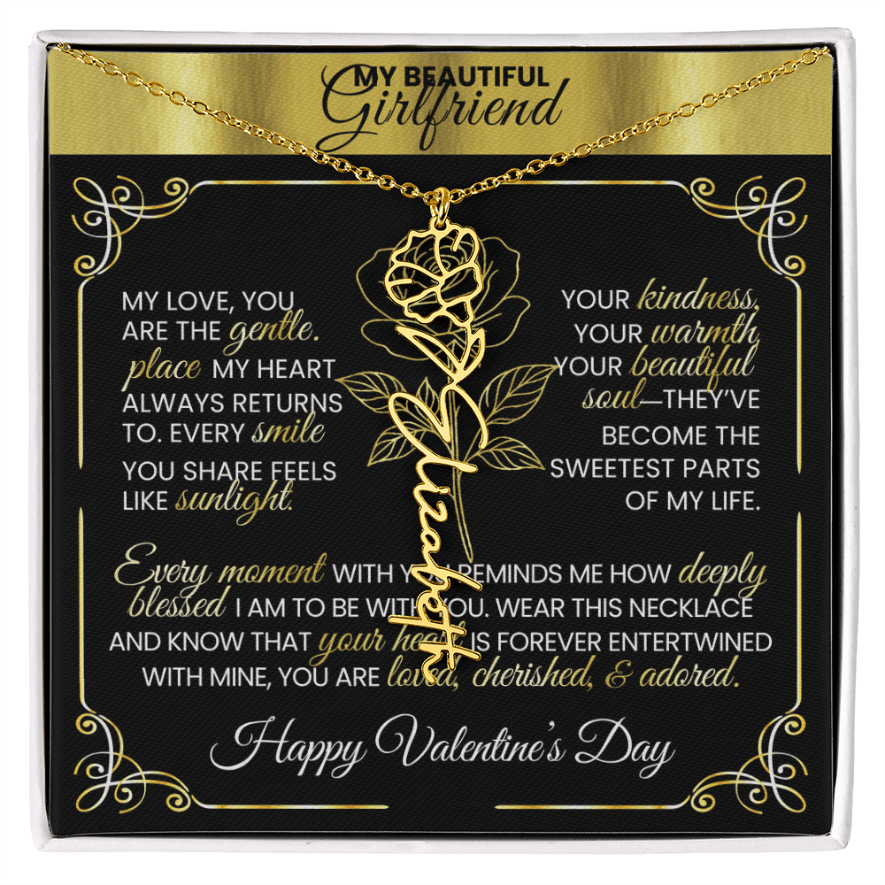 Say "Happy Valentine's Day" with Her Birth Month Flower and Name - TheBestGiftPlace