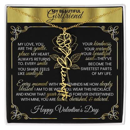 Say "Happy Valentine's Day" with Her Birth Month Flower and Name - TheBestGiftPlace