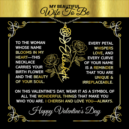 Say "Happy Valentine's Day" with Her Birth Month Flower and Name - TheBestGiftPlace