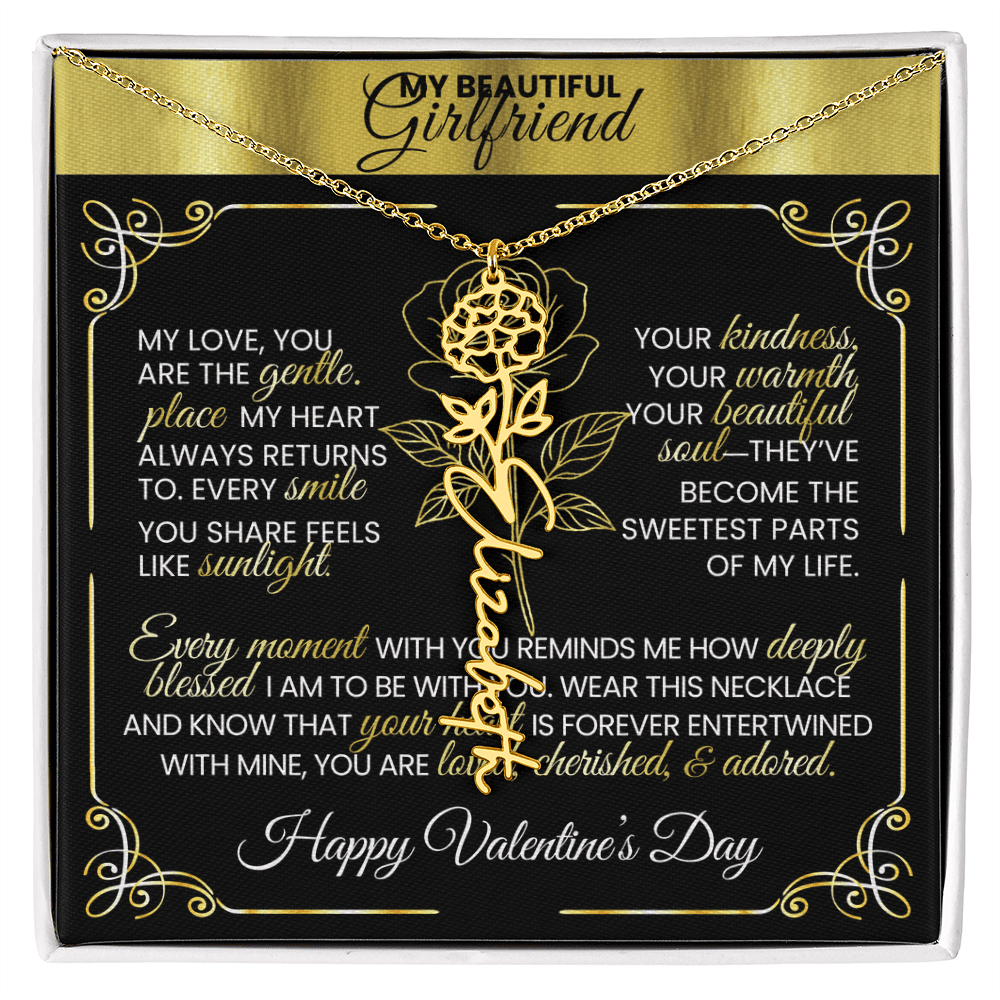Say "Happy Valentine's Day" with Her Birth Month Flower and Name - TheBestGiftPlace