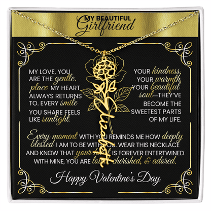 Say "Happy Valentine's Day" with Her Birth Month Flower and Name - TheBestGiftPlace