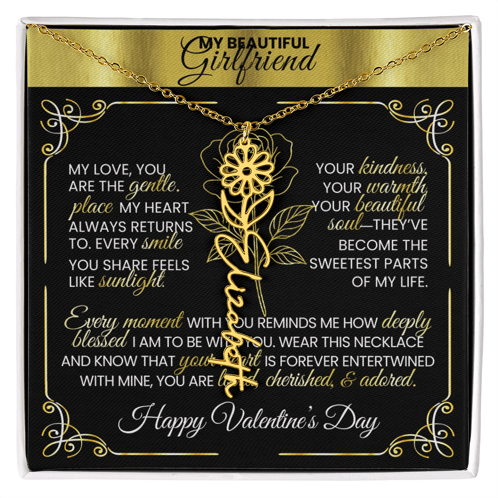Say "Happy Valentine's Day" with Her Birth Month Flower and Name - TheBestGiftPlace