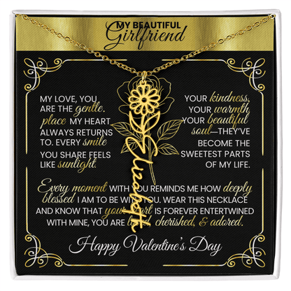 Say "Happy Valentine's Day" with Her Birth Month Flower and Name - TheBestGiftPlace