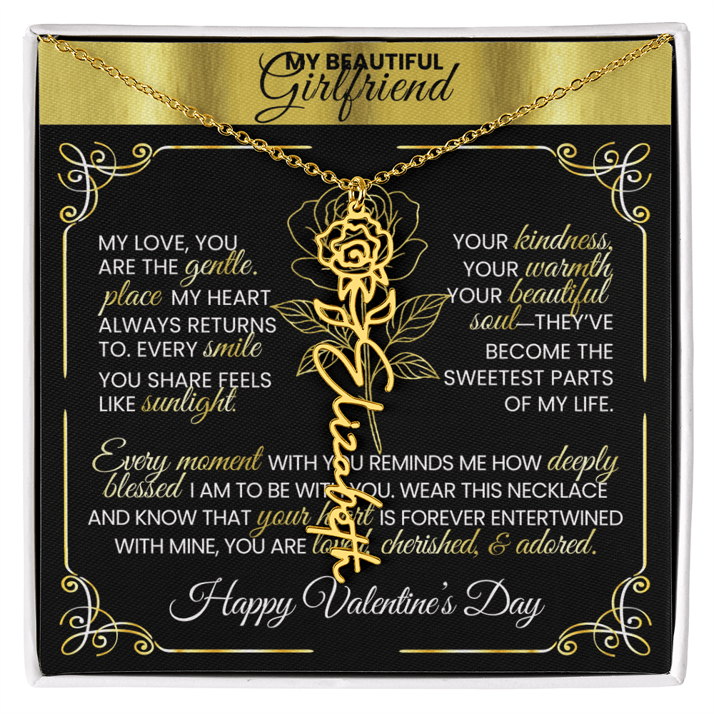 Say "Happy Valentine's Day" with Her Birth Month Flower and Name - TheBestGiftPlace