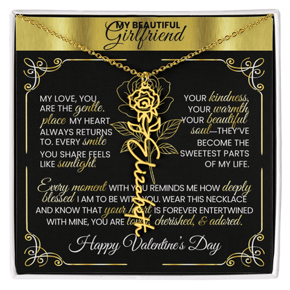 Say "Happy Valentine's Day" with Her Birth Month Flower and Name - TheBestGiftPlace