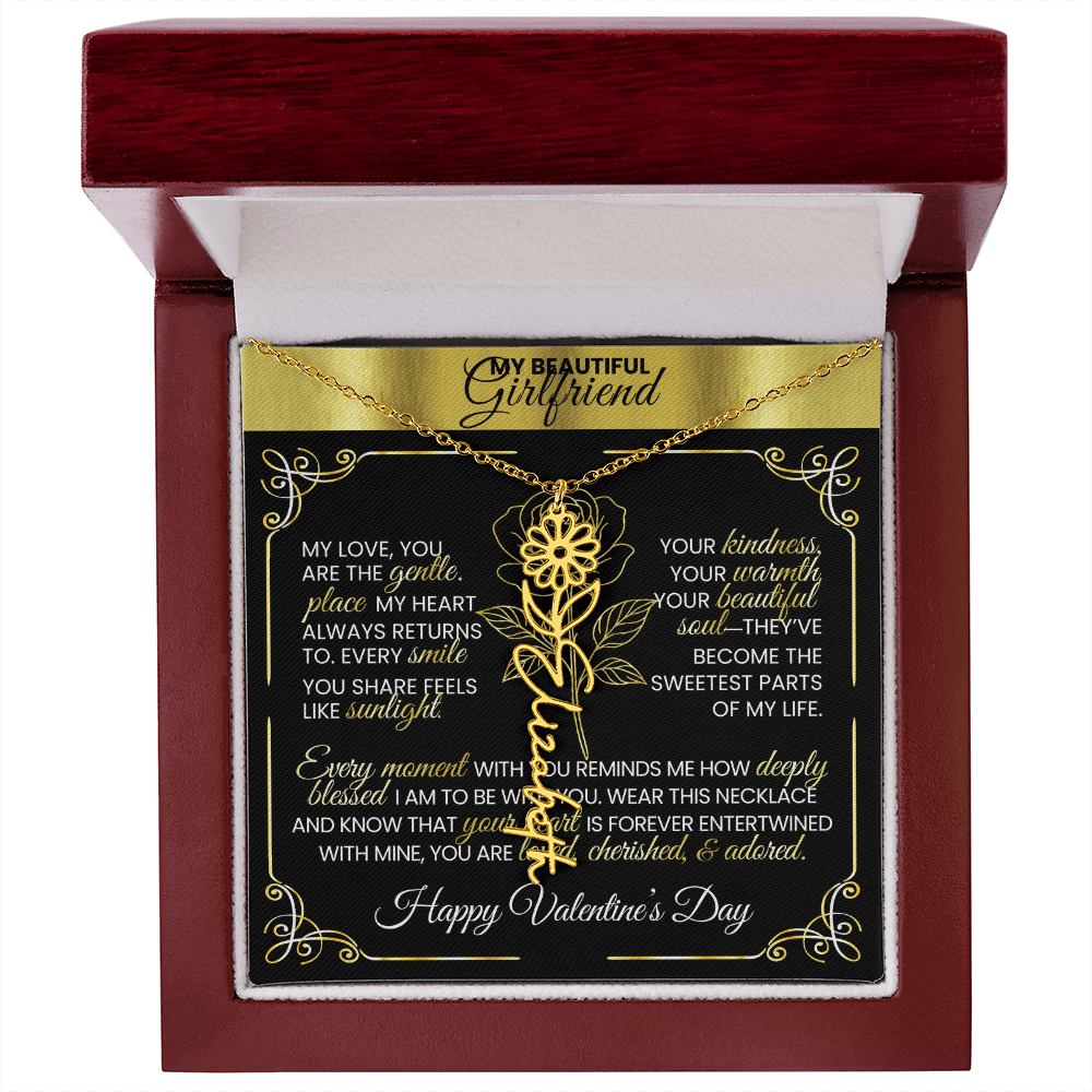 Say "Happy Valentine's Day" with Her Birth Month Flower and Name - TheBestGiftPlace