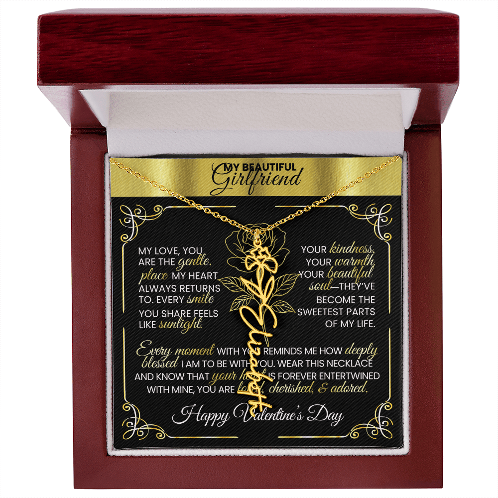 Say "Happy Valentine's Day" with Her Birth Month Flower and Name - TheBestGiftPlace