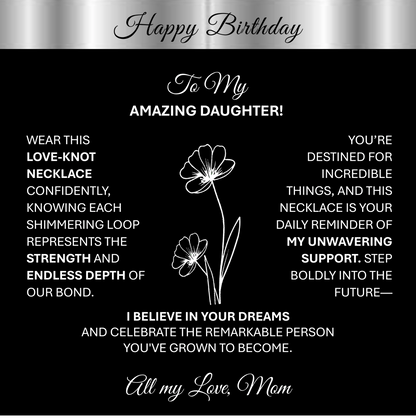 This Beautiful Gold Tone Love - Knot Necklace | Elegant Jewelry Gift Says, "Happy Birthday" - TheBestGiftPlace