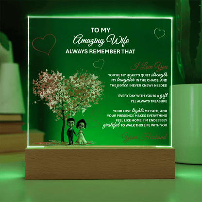 To My Amazing Wife – Heartfelt Gift Plaque with Romantic Message of Love and Gratitude - TheBestGiftPlace