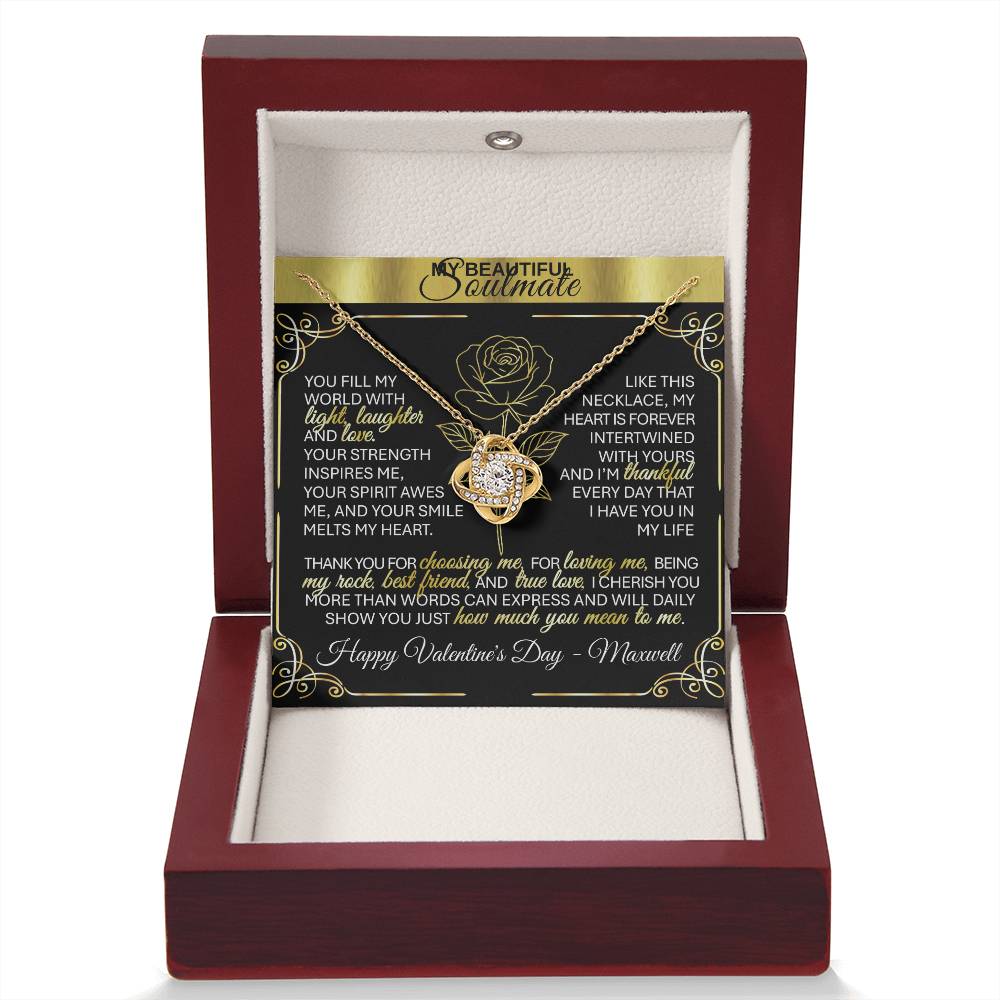 To My Beloved Wife | Soulmate | Sweetheart | Girlfriend – 💞 Love Knot Necklace Gift 💝 - TheBestGiftPlace