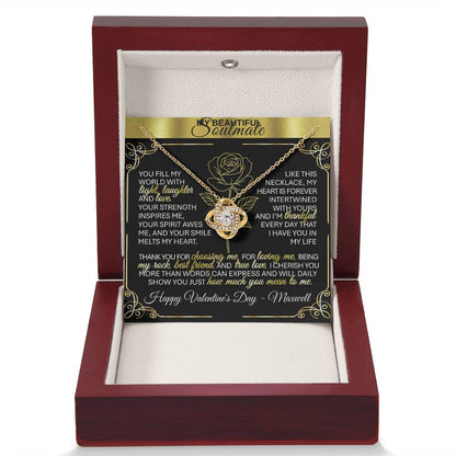 To My Beloved Wife | Soulmate | Sweetheart | Girlfriend – 💞 Love Knot Necklace Gift 💝 - TheBestGiftPlace