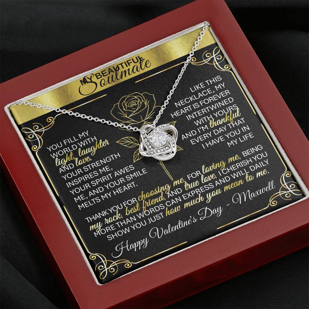 To My Beloved Wife | Soulmate | Sweetheart | Girlfriend – 💞 Love Knot Necklace Gift 💝 - TheBestGiftPlace