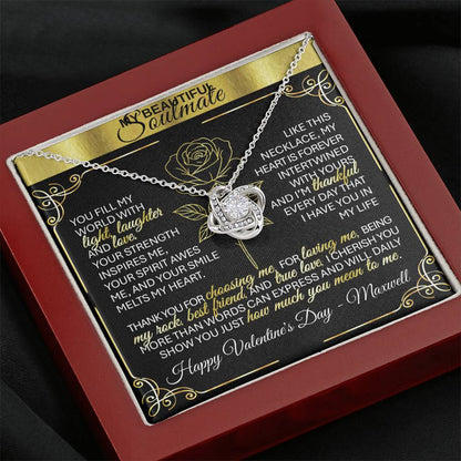 To My Beloved Wife | Soulmate | Sweetheart | Girlfriend – 💞 Love Knot Necklace Gift 💝 - TheBestGiftPlace