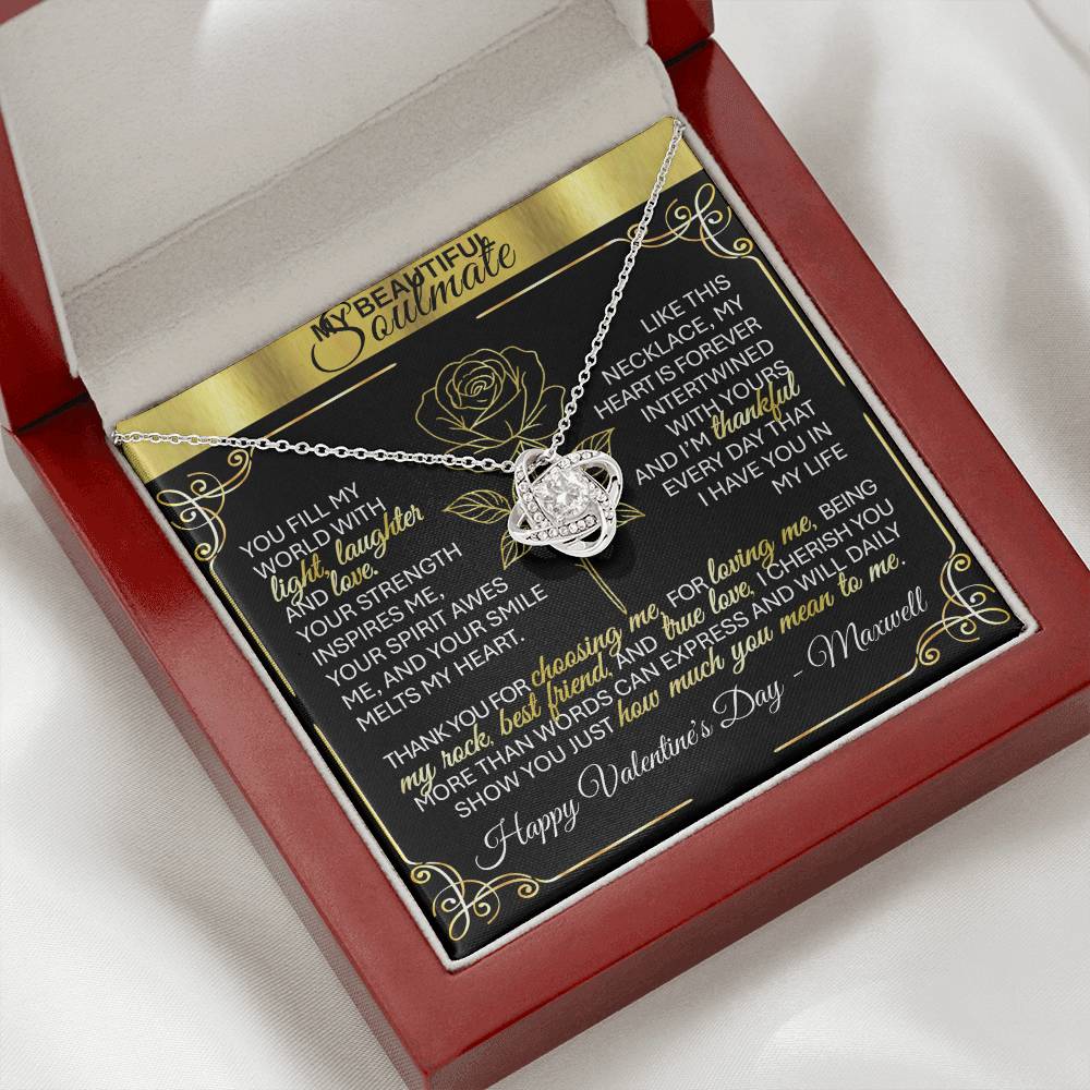 To My Beloved Wife | Soulmate | Sweetheart | Girlfriend – 💞 Love Knot Necklace Gift 💝 - TheBestGiftPlace