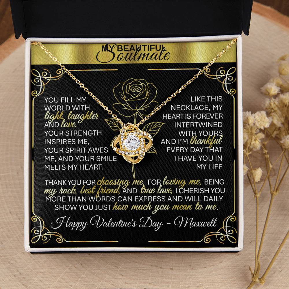To My Beloved Wife | Soulmate | Sweetheart | Girlfriend – 💞 Love Knot Necklace Gift 💝 - TheBestGiftPlace