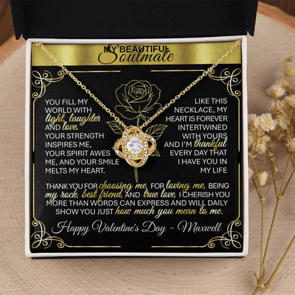 To My Beloved Wife | Soulmate | Sweetheart | Girlfriend – 💞 Love Knot Necklace Gift 💝 - TheBestGiftPlace