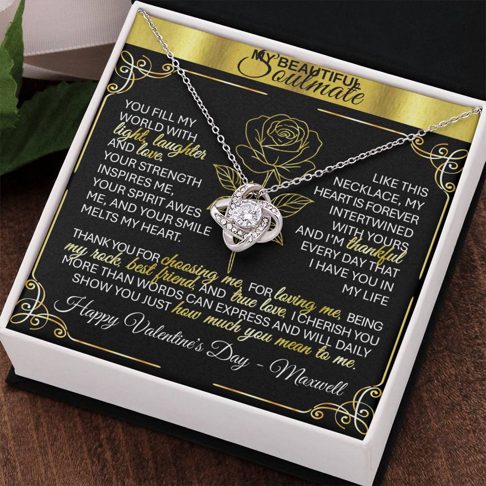 To My Beloved Wife | Soulmate | Sweetheart | Girlfriend – 💞 Love Knot Necklace Gift 💝 - TheBestGiftPlace