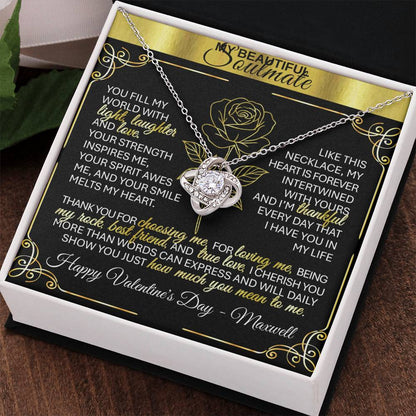 To My Beloved Wife | Soulmate | Sweetheart | Girlfriend – 💞 Love Knot Necklace Gift 💝 - TheBestGiftPlace