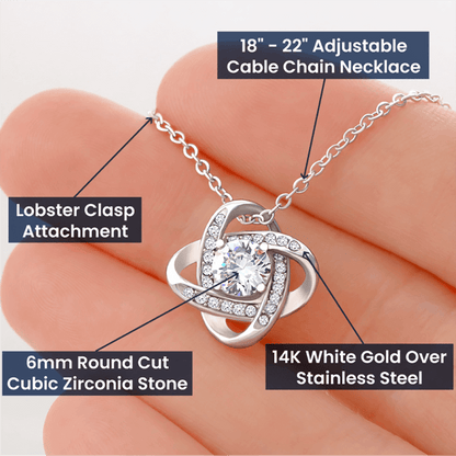 💞 To My Beloved Wife | Soulmate | Sweetheart | Girlfriend – Love Knot Necklace Gift 💝 - TheBestGiftPlace