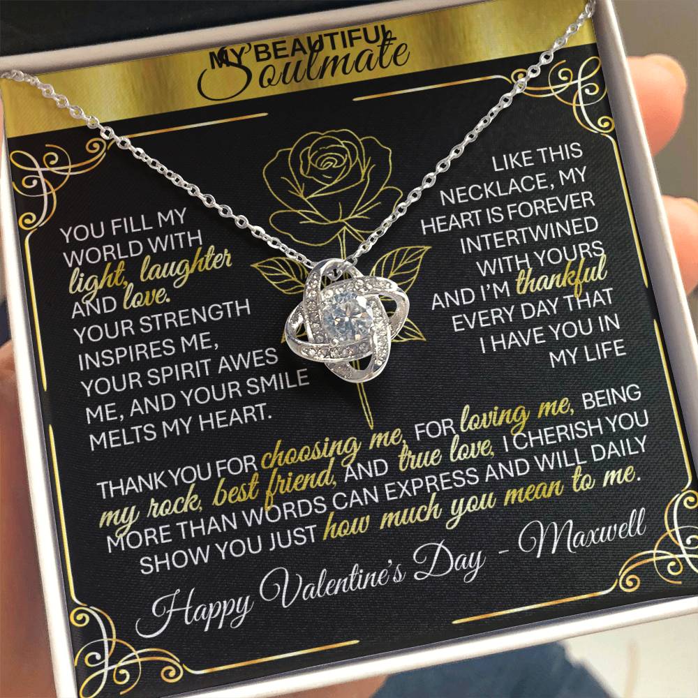 To My Beloved Wife | Soulmate | Sweetheart | Girlfriend – 💞 Love Knot Necklace Gift 💝 - TheBestGiftPlace