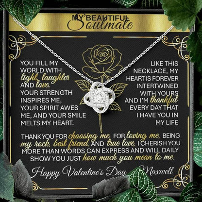 To My Beloved Wife | Soulmate | Sweetheart | Girlfriend – 💞 Love Knot Necklace Gift 💝 - TheBestGiftPlace