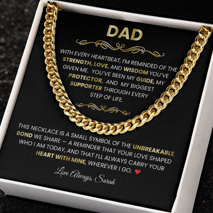 To My Dad - Cuban Link Chain Necklace from Daughter | Christmas Gift for Father - TheBestGiftPlace